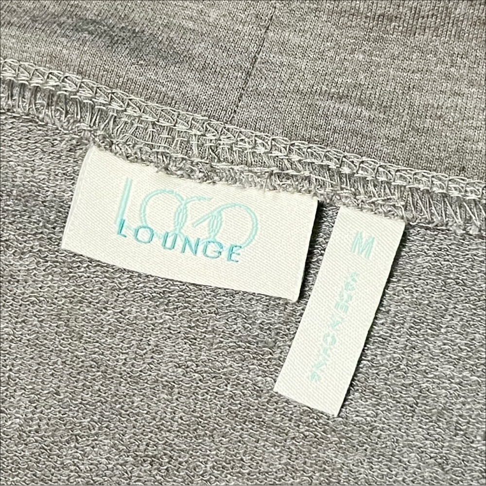 LOGO Lori Goldstein stretch knit cardigan medium open front gray green‎ neutral - Picture 6 of 10
